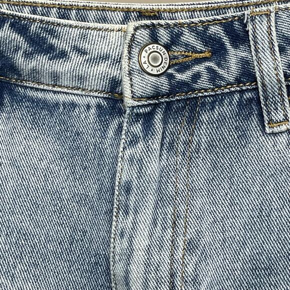 PacSun Mom Short Roll Up Mid Rise Blue Jean Shorts 27 - Picture 3 of 8